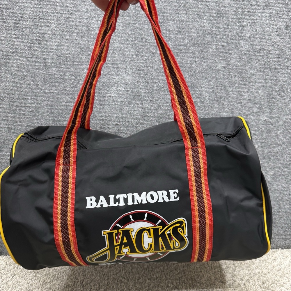 Vintage hockey Miller Baltimore Jacks Skipjacks bag duffle zip black